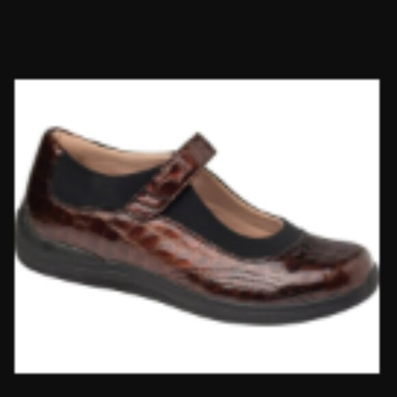 DREW Rose Velcro Prescription Orthotic Diabetic Wellness shoes Waterproof Patent - Picture 1 of 2